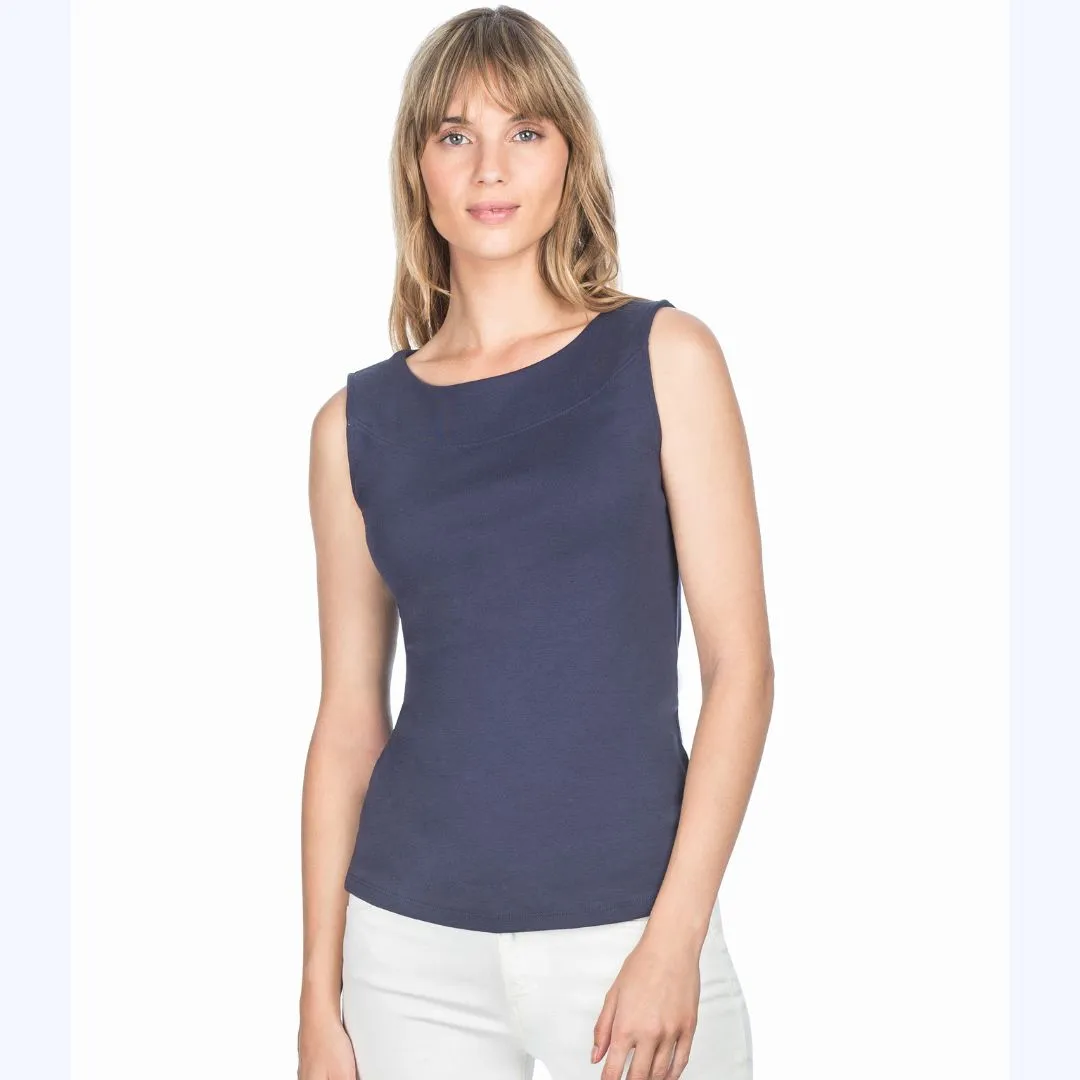 Sleeveless Boatneck Tank