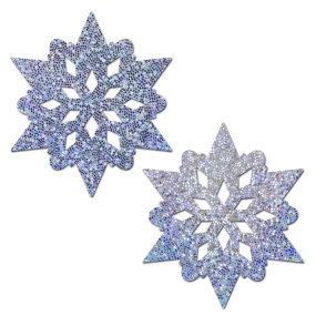 Snowflakes: Silver Glitter Snowflake Nipple Pasties