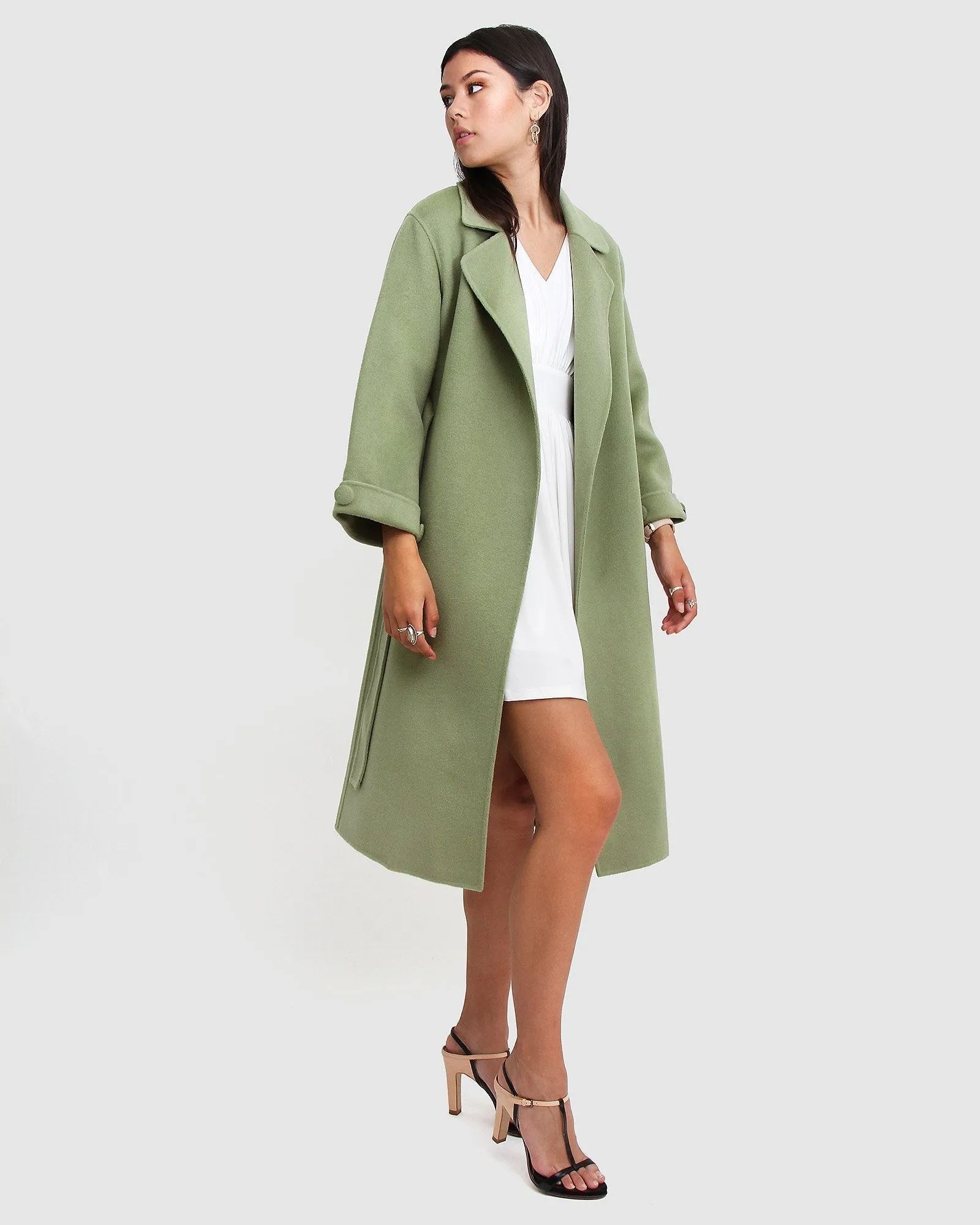 Stay Wild Oversized Wool Coat - Grass