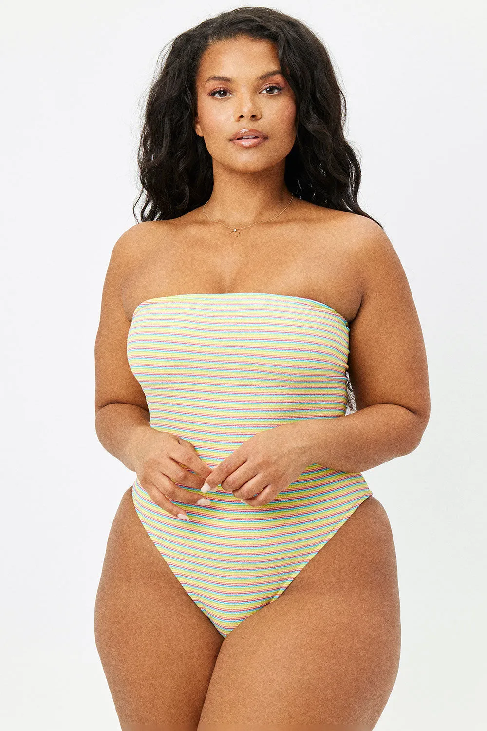 Stella Terry Strapless One Piece Swimsuit - Lovers Stripe Terry