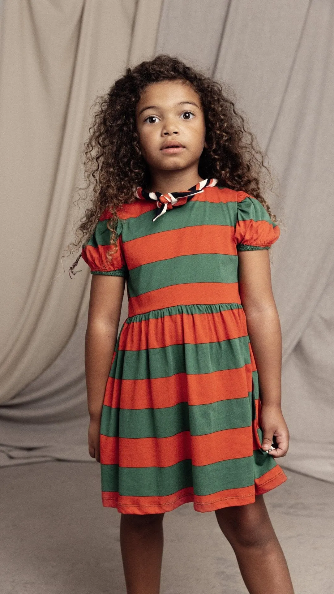 Stripe Puff Sleeve Dress