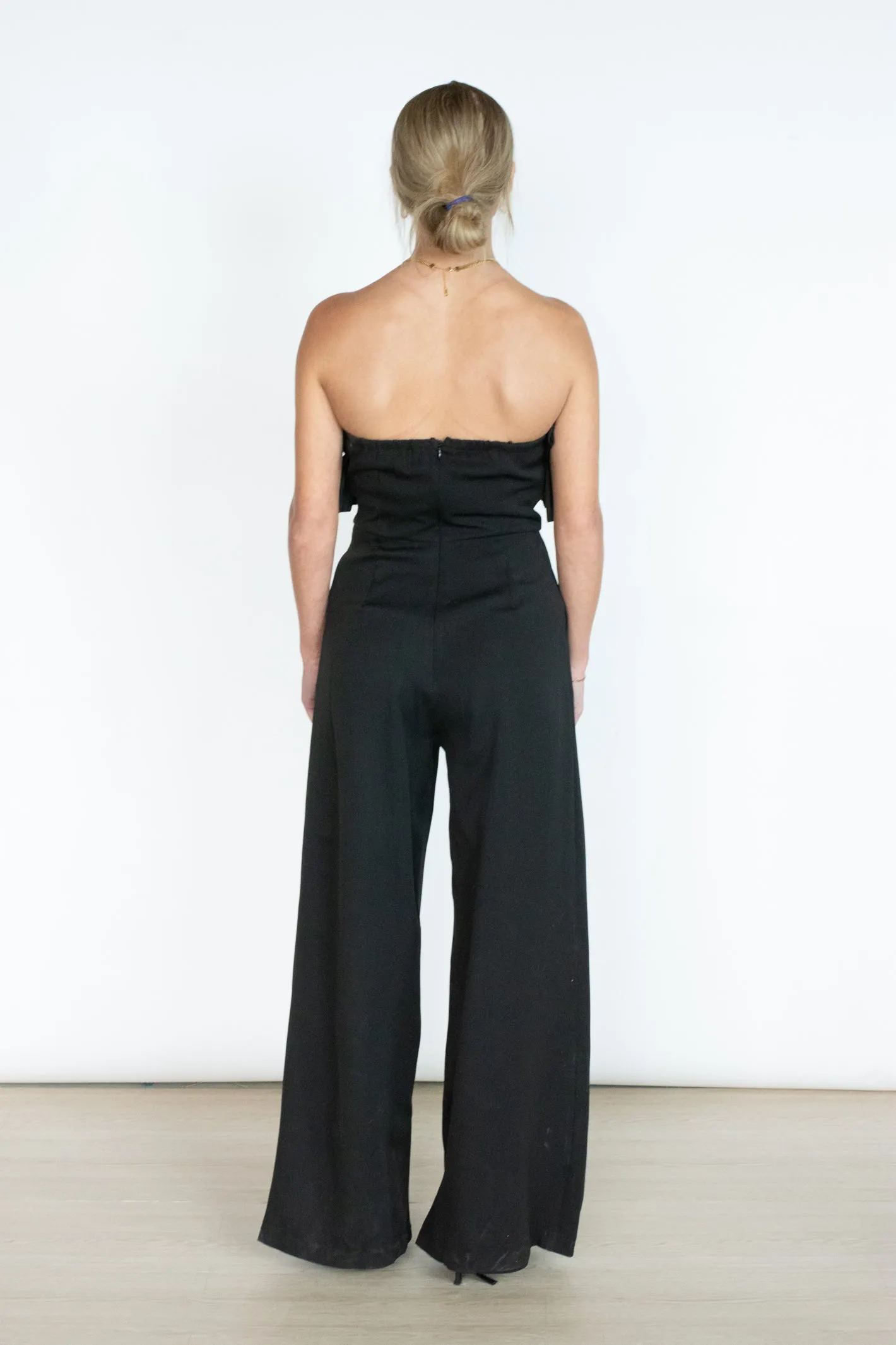 Swept Away with You Ruffled Strapless Jumpsuit