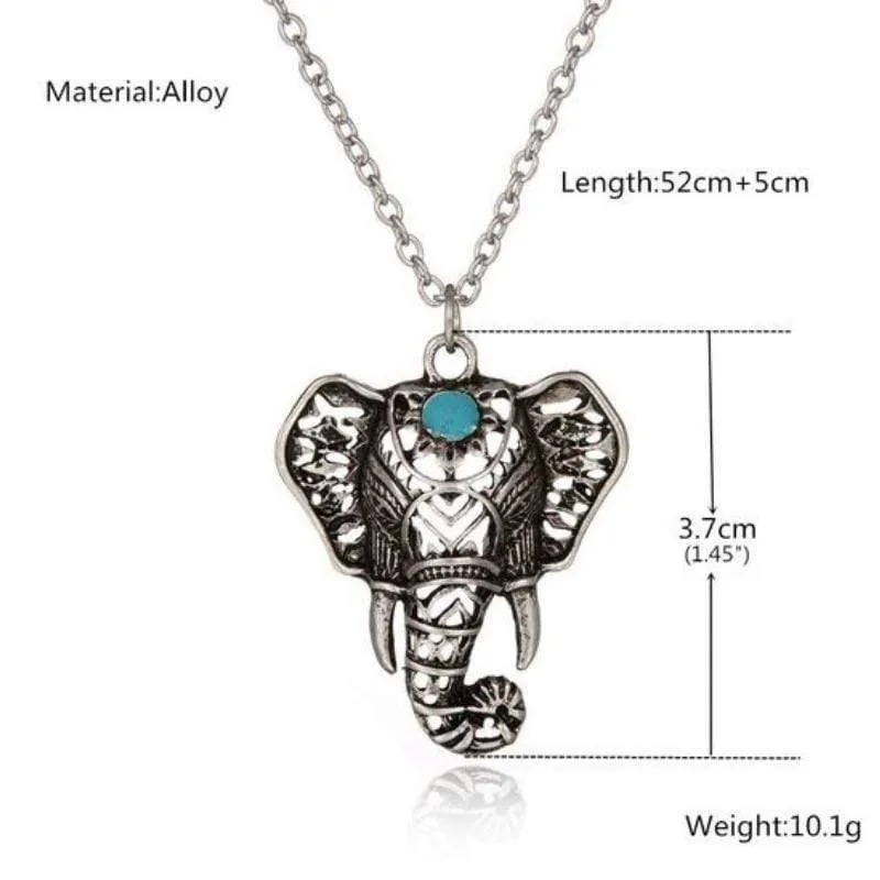 Tell Me Said the Elephant Silver and Blue Necklace