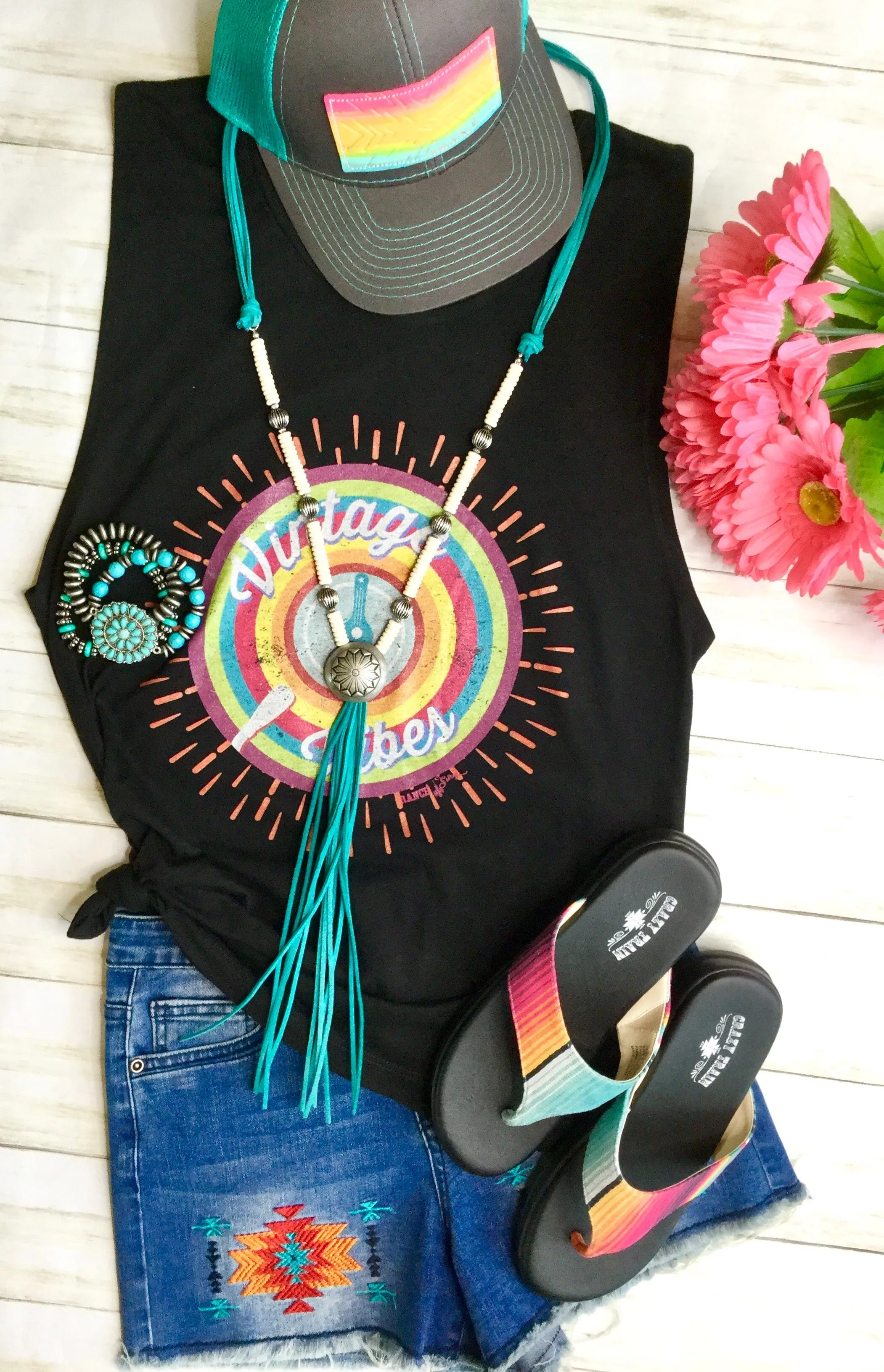 The Black Vintage Vibes Tank