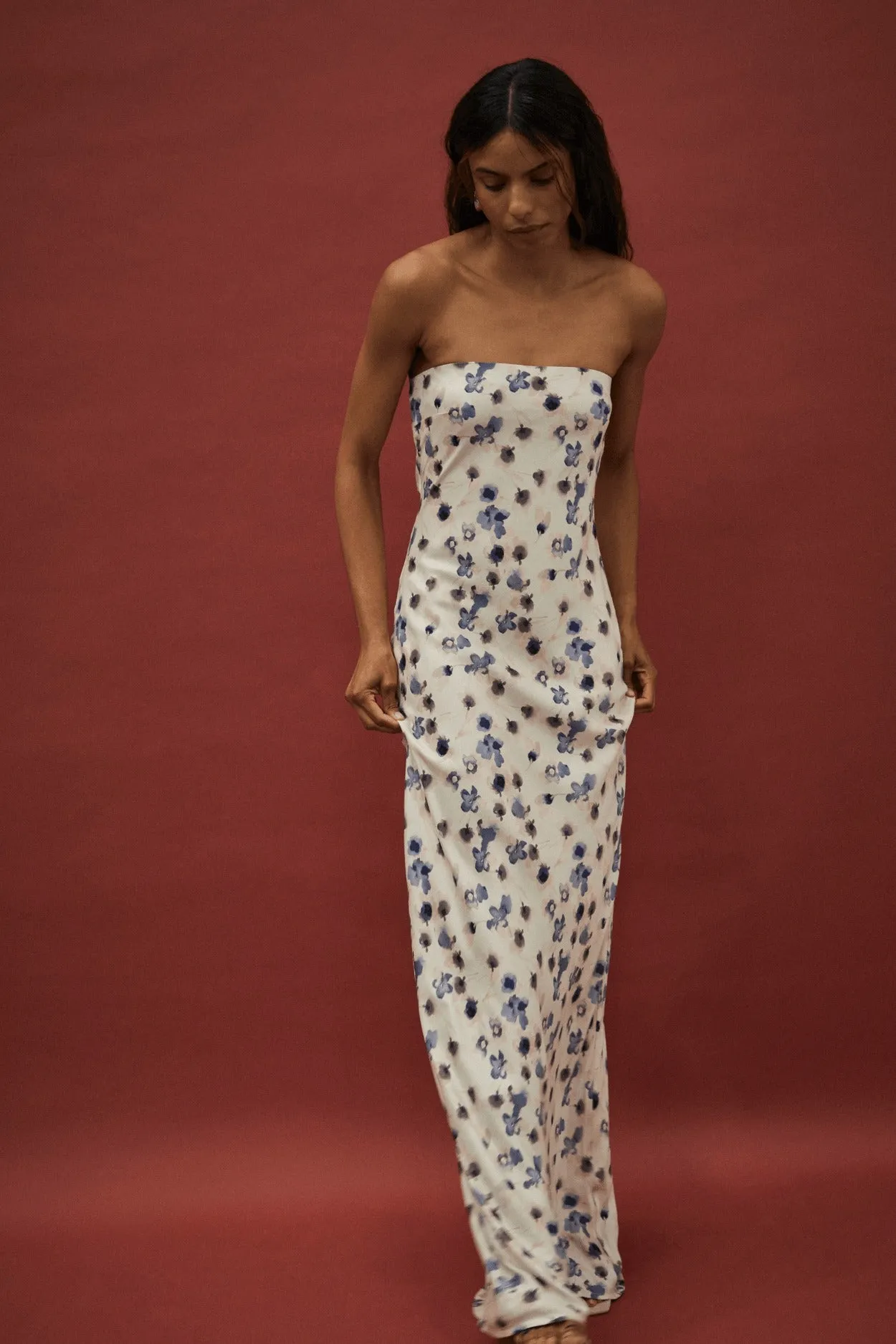 Third Form | Blue Bell Bias Strapless Dress