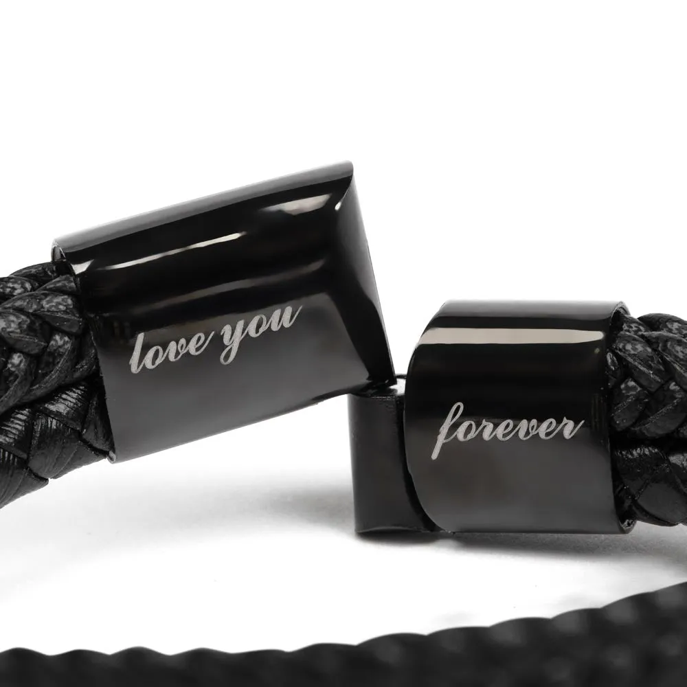 To My Boyfriend, You Complete Me Braided Vegan Leather Men Bracelet