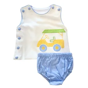 True - Boys Golf Cart Appliqué Bloomer Set