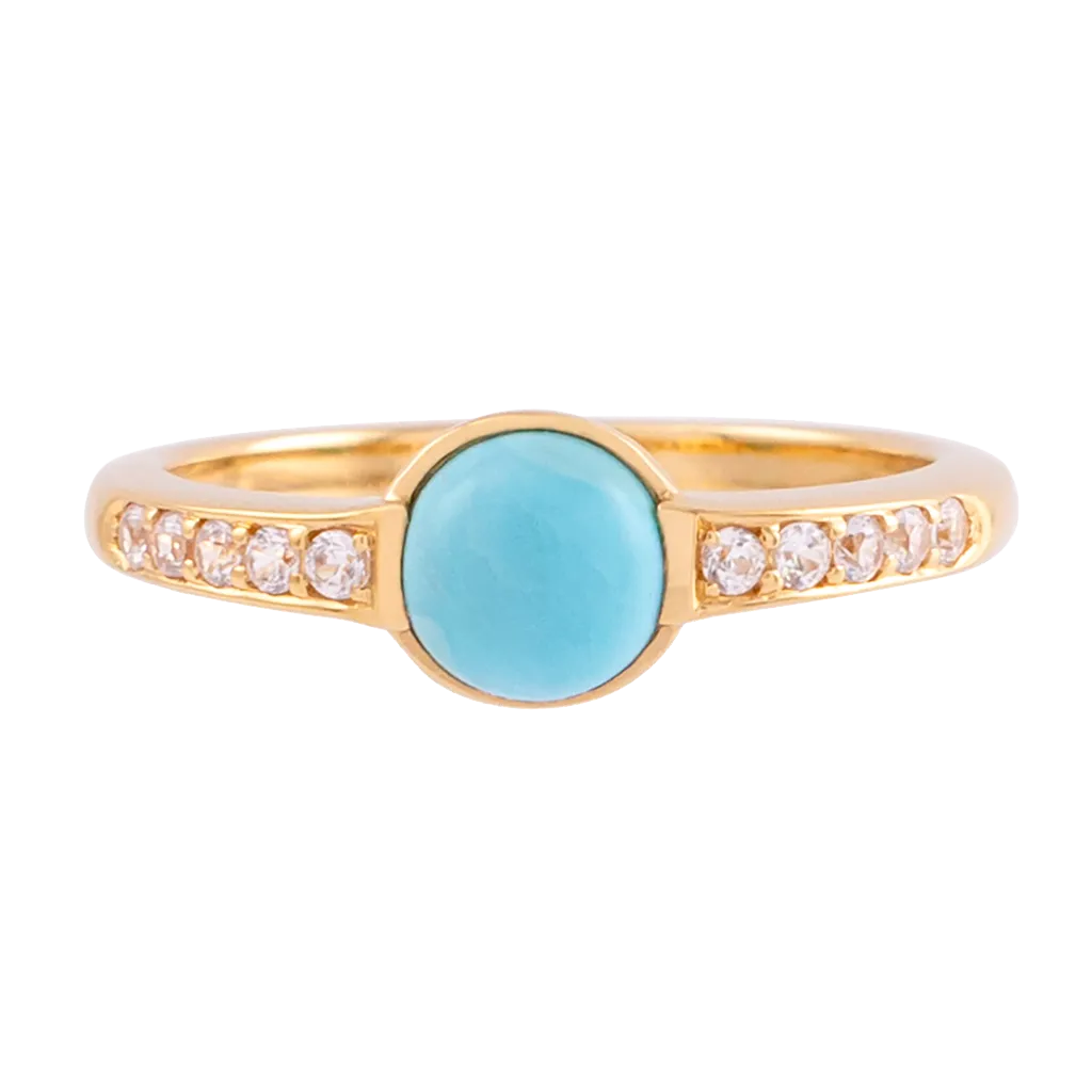 Turquoise and Zircon Ring