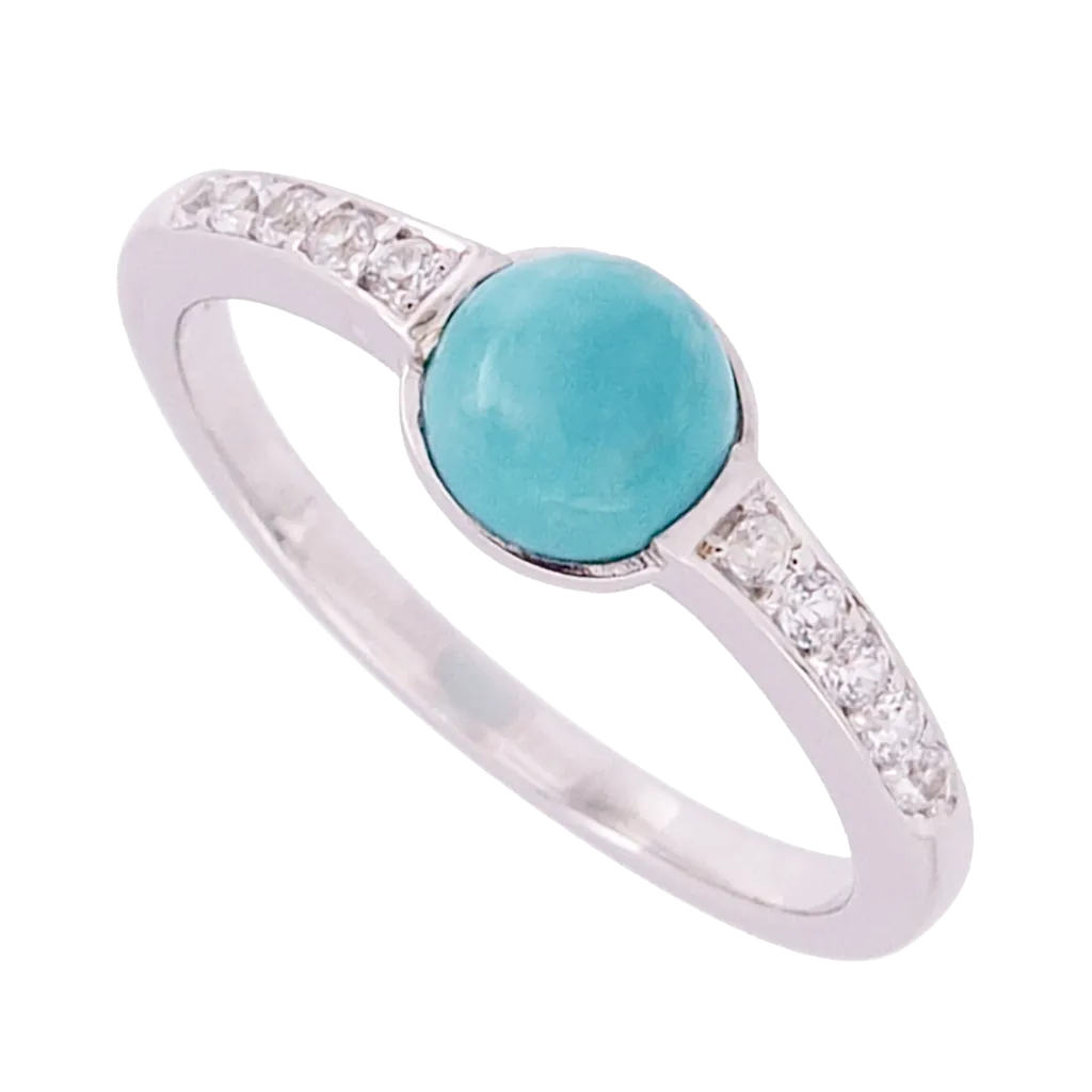 Turquoise and Zircon Ring