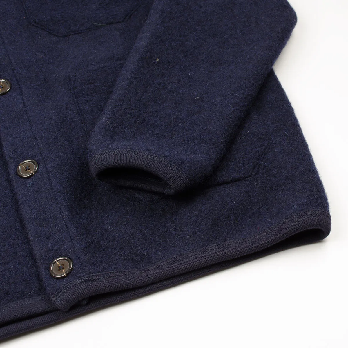 Universal Works - Cardigan Wool Fleece - Navy