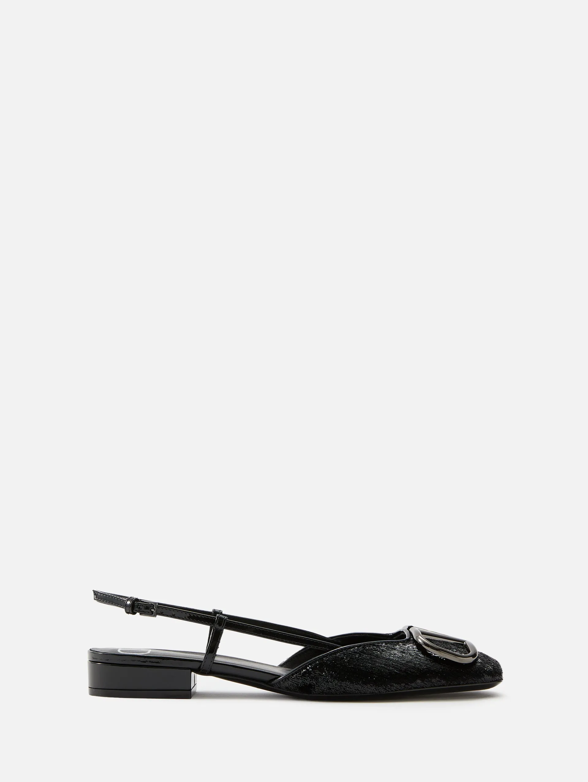 V Logo Slingback Flat