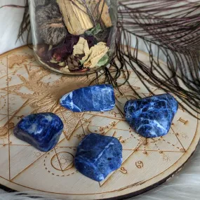 Vibrant Grade A Blue Sodalite Tumbled Stones ~ Set of 4