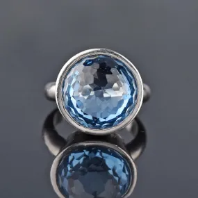 Vintage 10 CTW Briolette Blue Topaz Ring