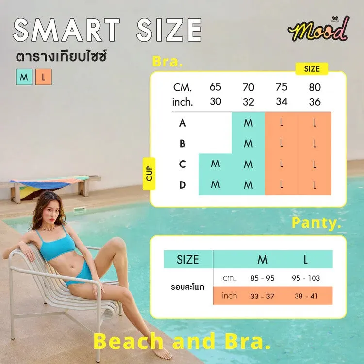 Wacoal Mood Beach & Bra เสื้อว่ายน้ำวาโก้รุ่น MM1U07 (เข้าคู่ กางเกงว่ายน้ำ รุ่น MM6U07 ) สีขาว (WH)