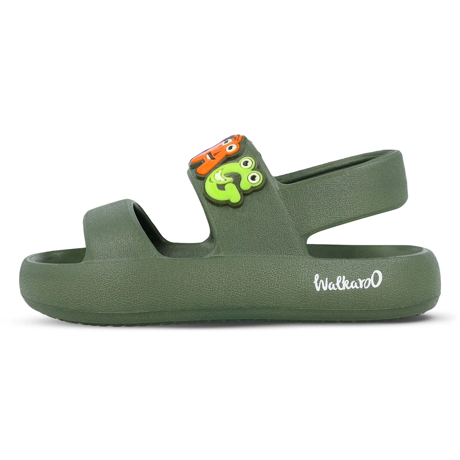 Walkaroo Kids Solid Clog Sandals  - WK374 Olive