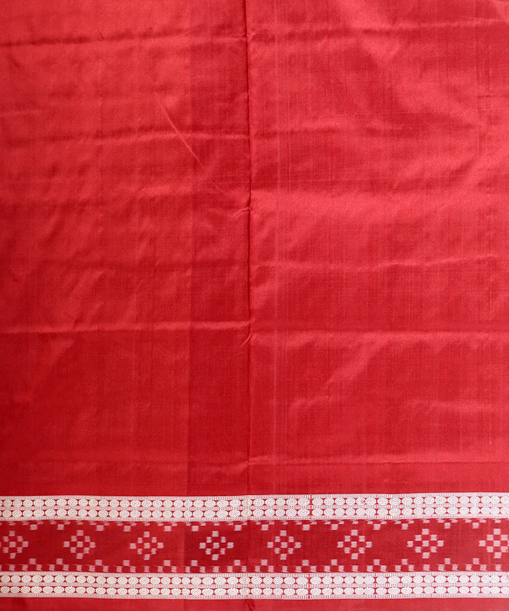 White maroon silk handloom sambalpuri saree