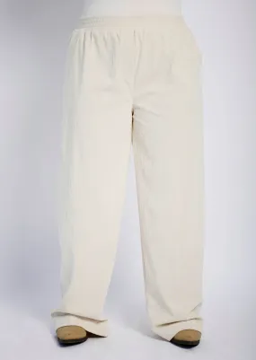 Wide Leg Cord Pants in Bone