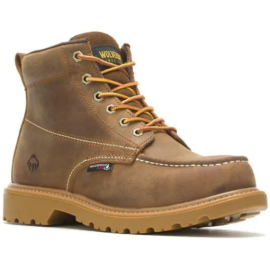 Wolverine Men's Floorhand 6 Steel Toe WP Work Boot -Tan- W221049