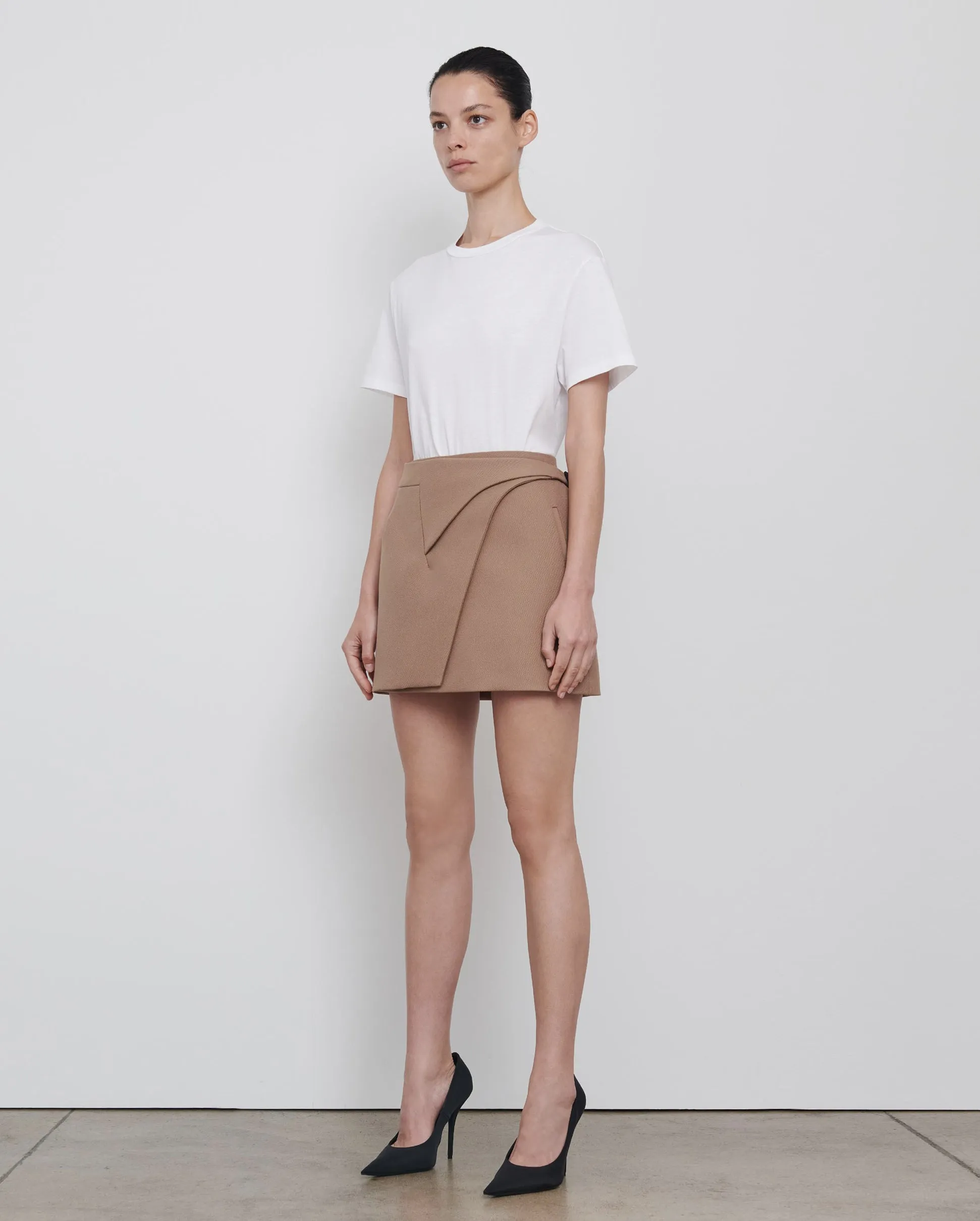 WRAP SKIRT MINI / TAN